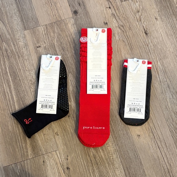 Pure Barre Valentine Grip Socks Set of 3 | Small | NWT - Picture 12 of 13